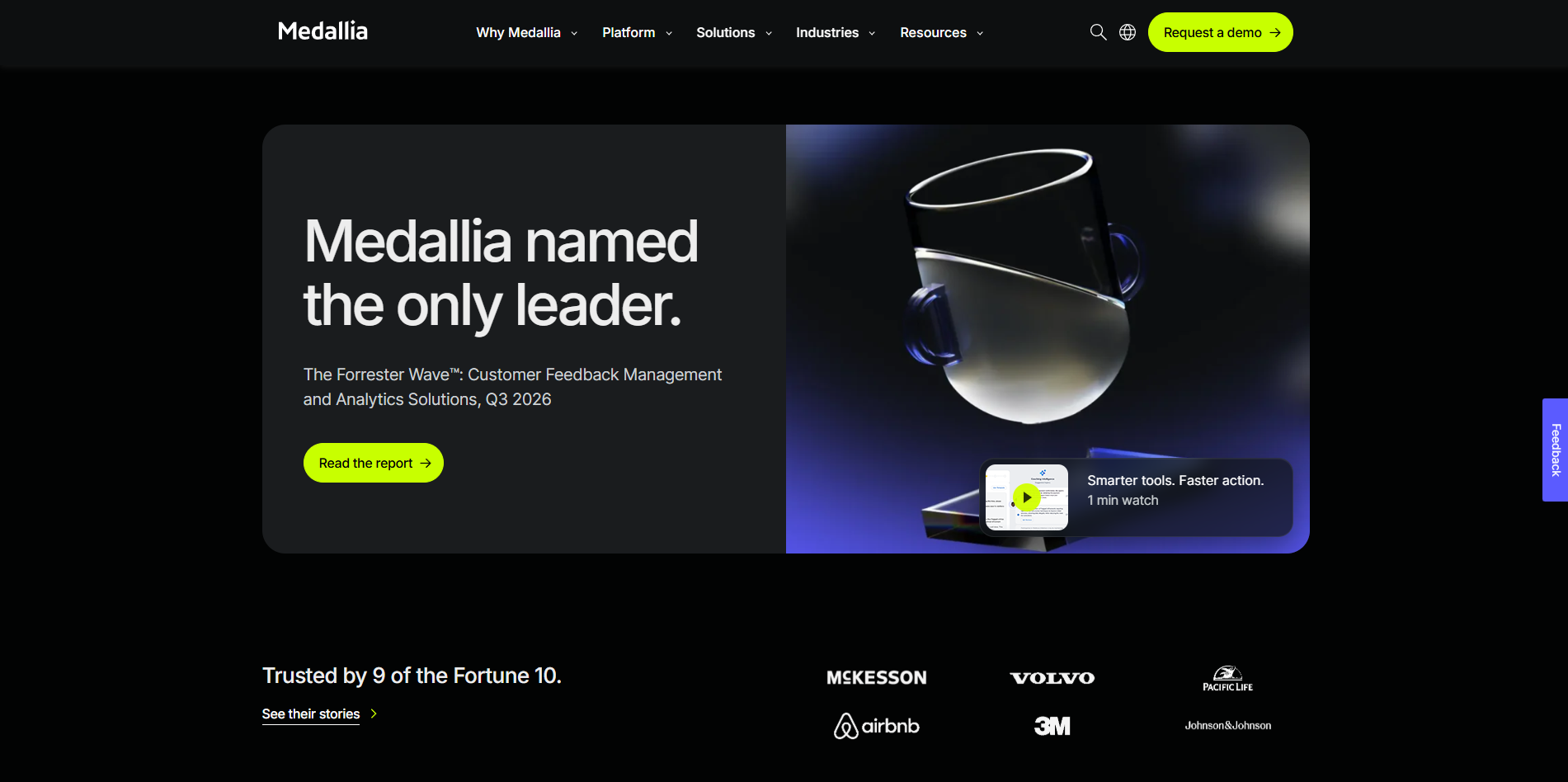 Medallia homepage screenshot