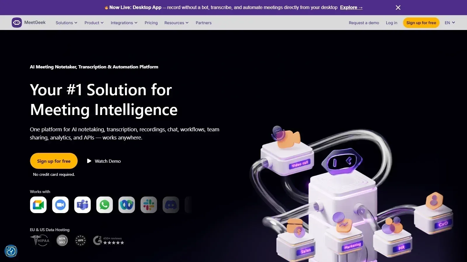 MeetGeek homepage screenshot