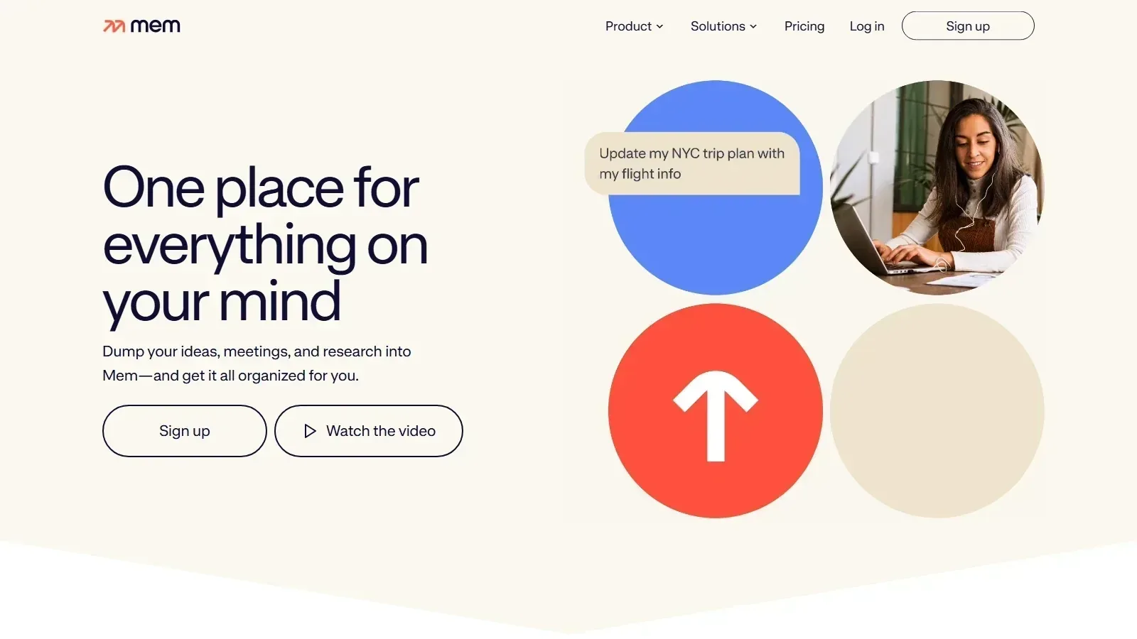 Mem homepage screenshot
