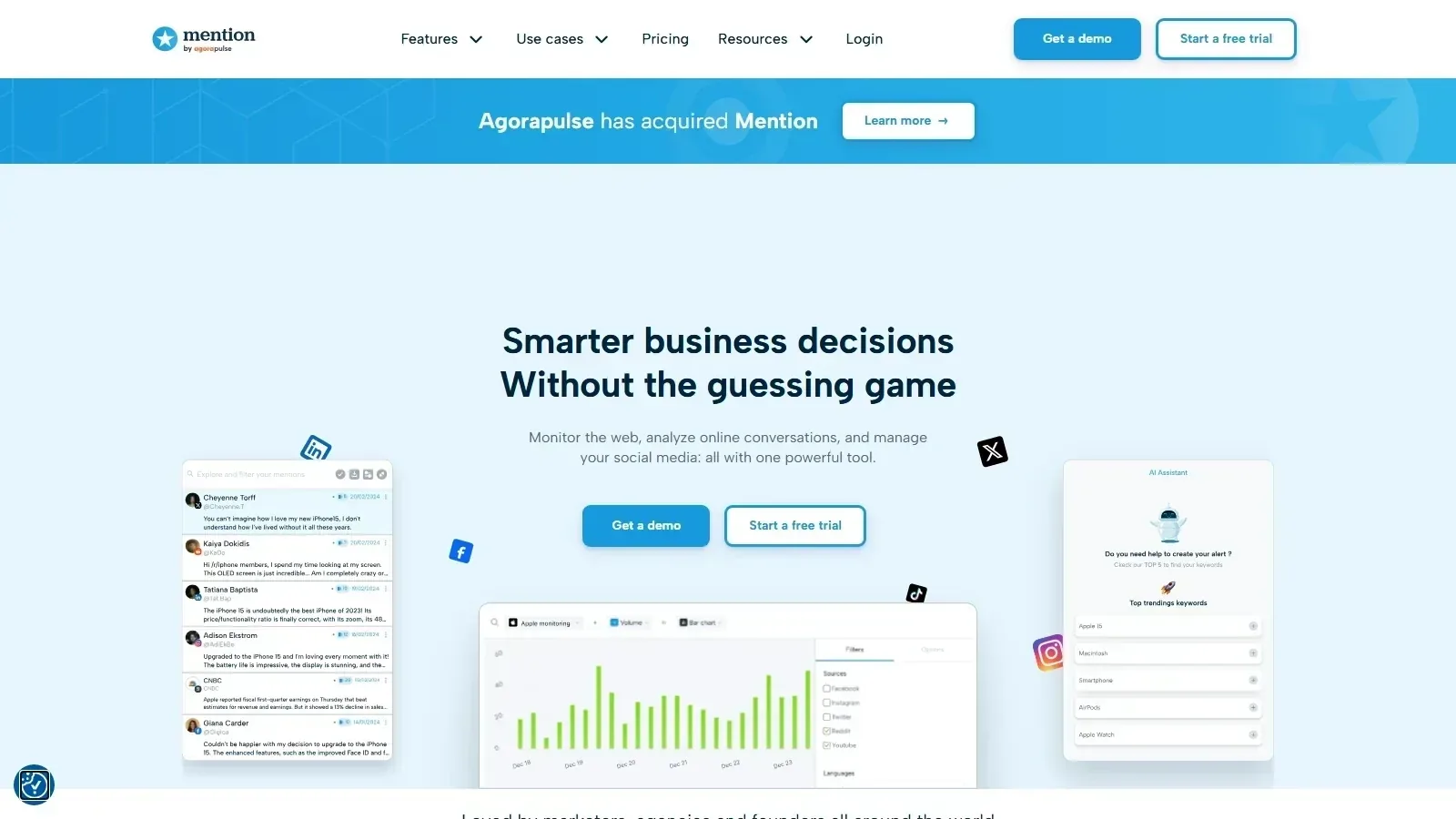 Mention homepage screenshot