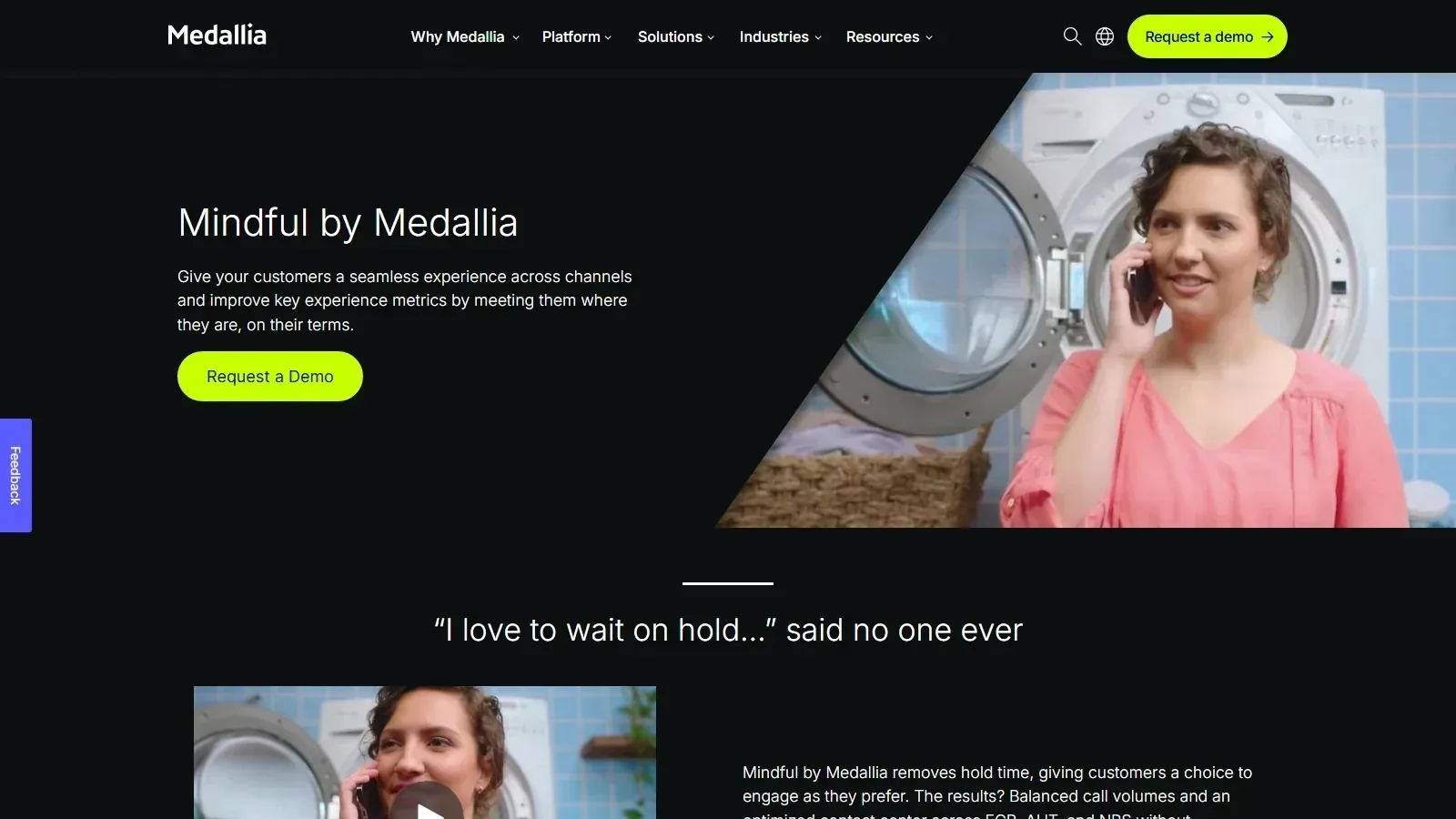 Mindful by Medallia homepage screenshot