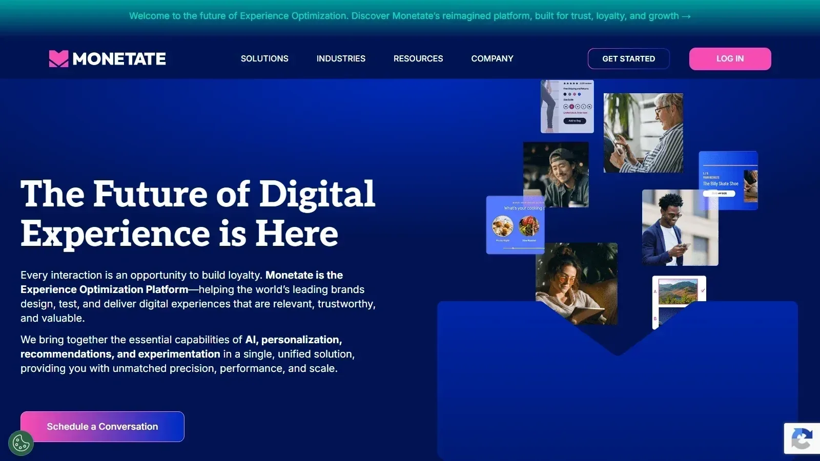 Monetate homepage screenshot
