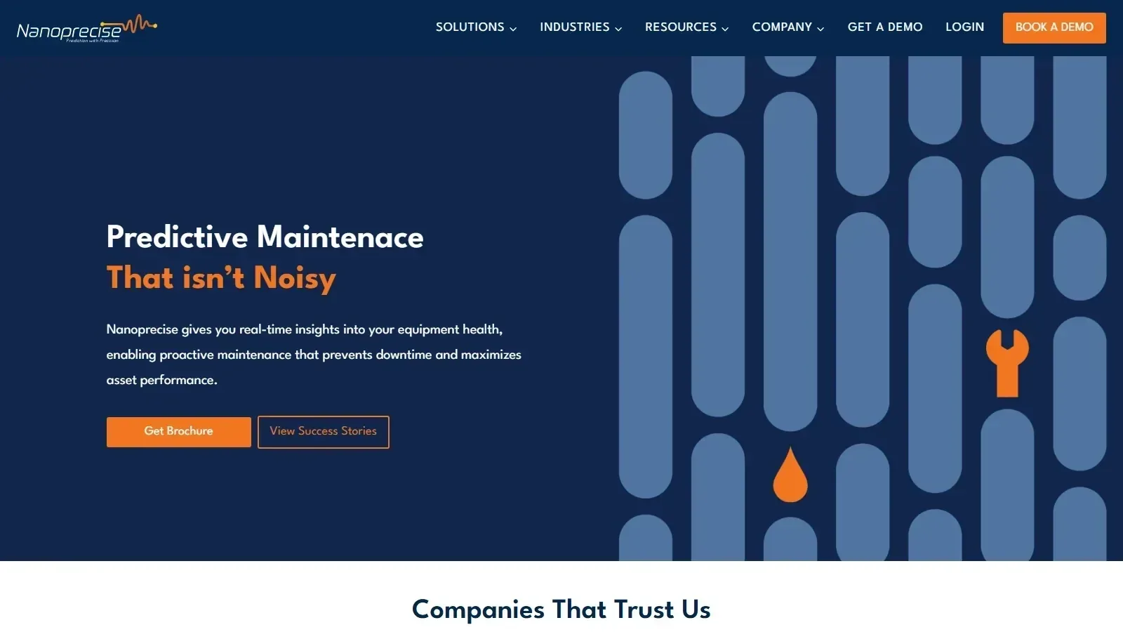 Nanoprecise homepage screenshot