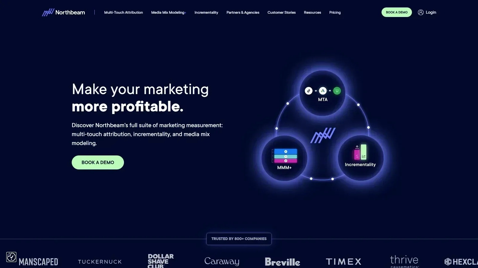 Northbeam homepage screenshot