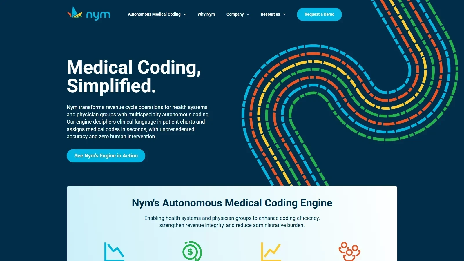 Nym Health homepage screenshot