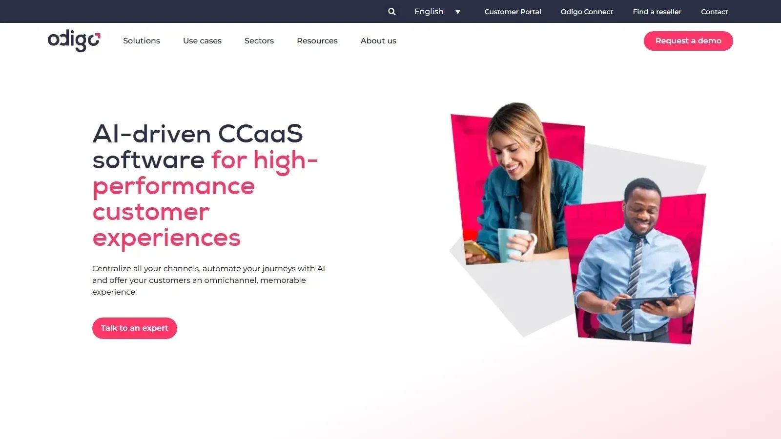 Odigo homepage screenshot