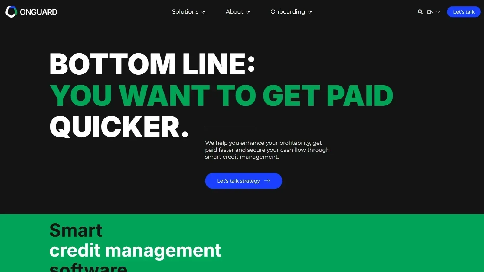 Onguard homepage screenshot