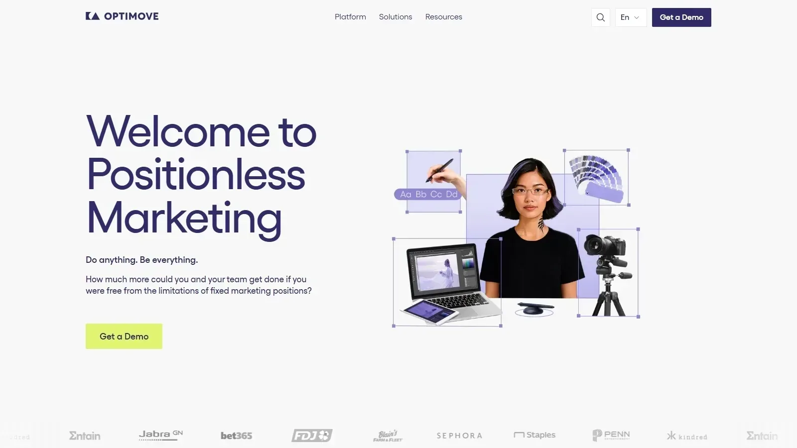 Optimove homepage screenshot