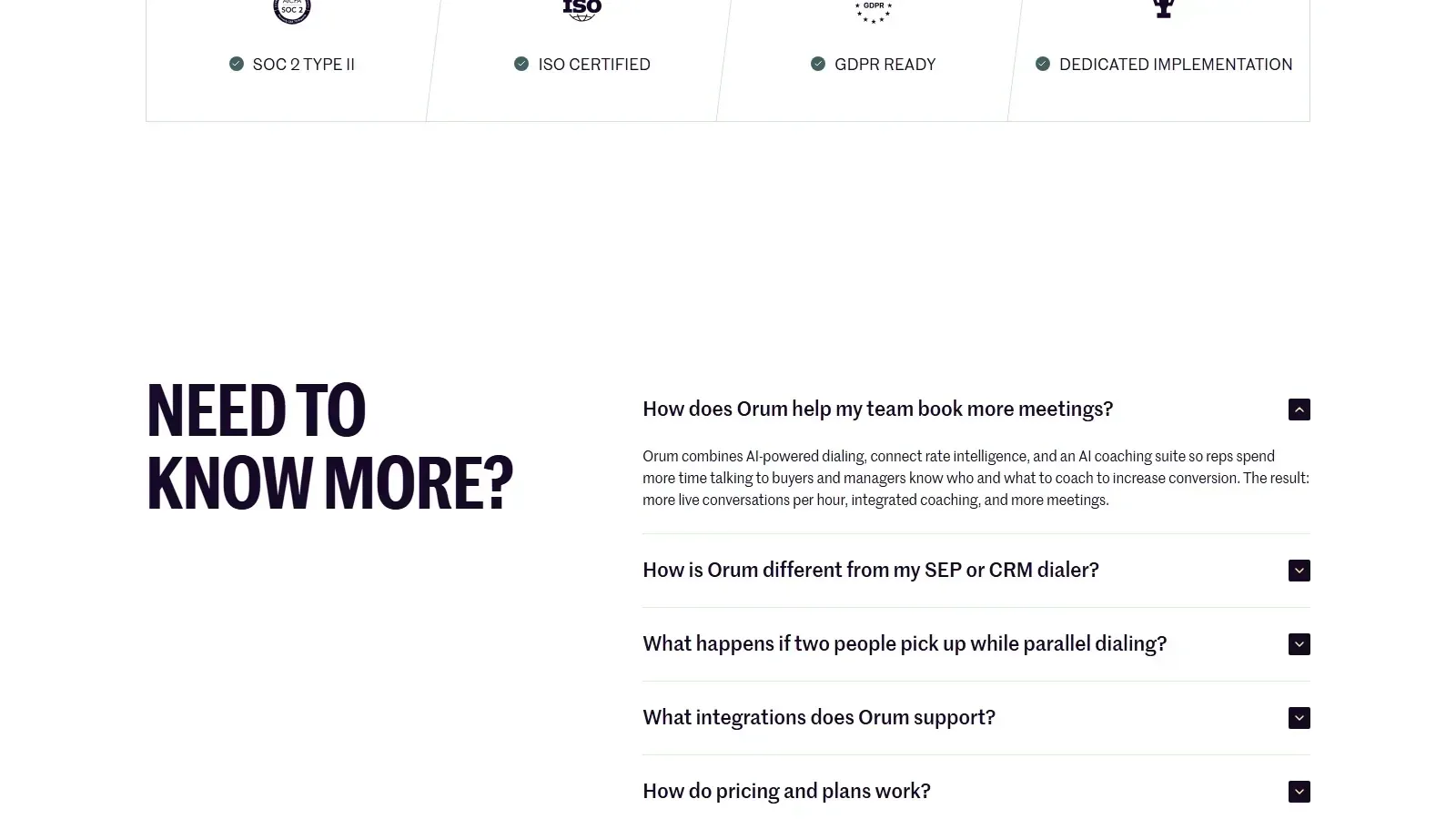 Orum AI homepage screenshot