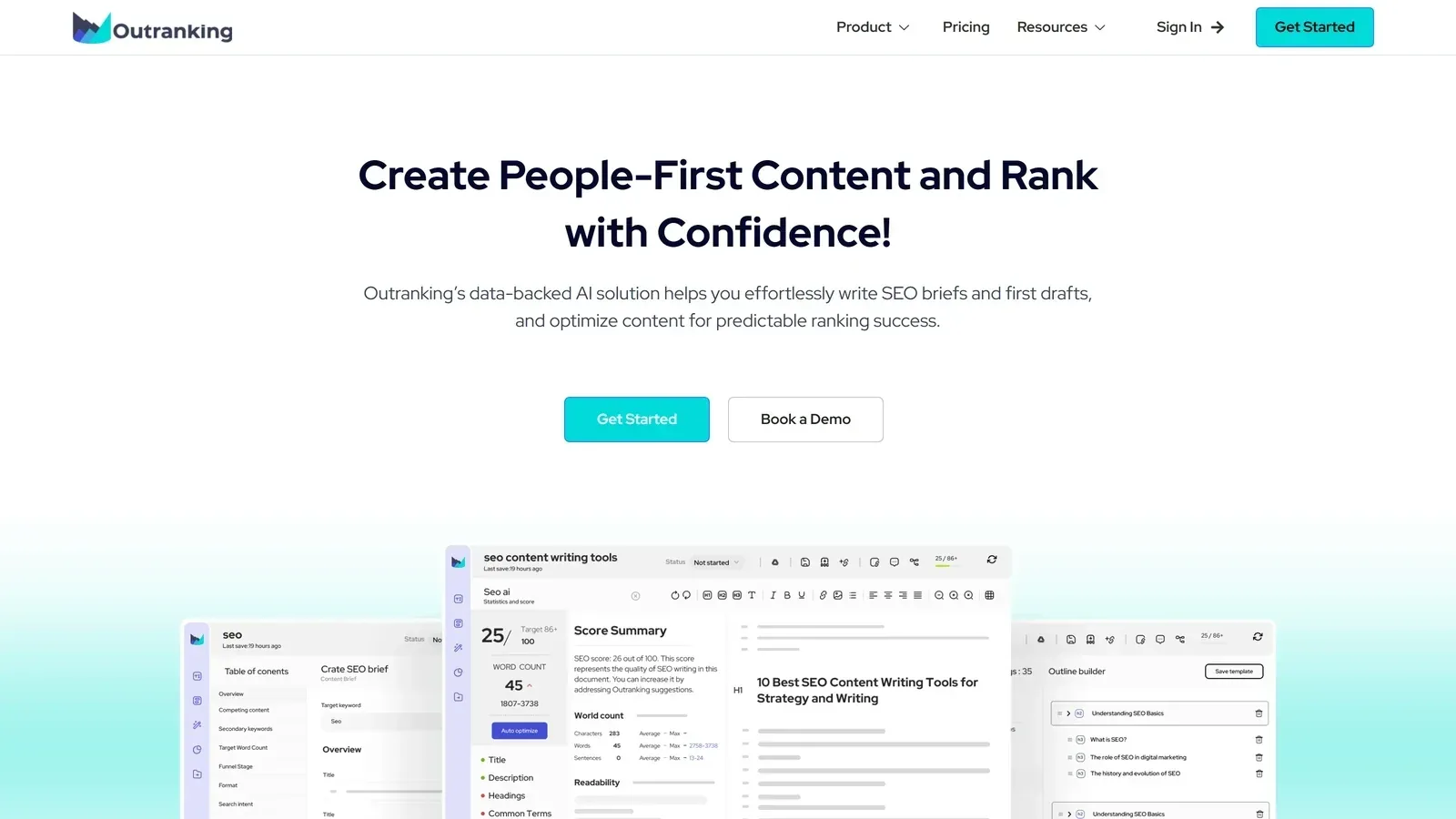 Outranking homepage screenshot