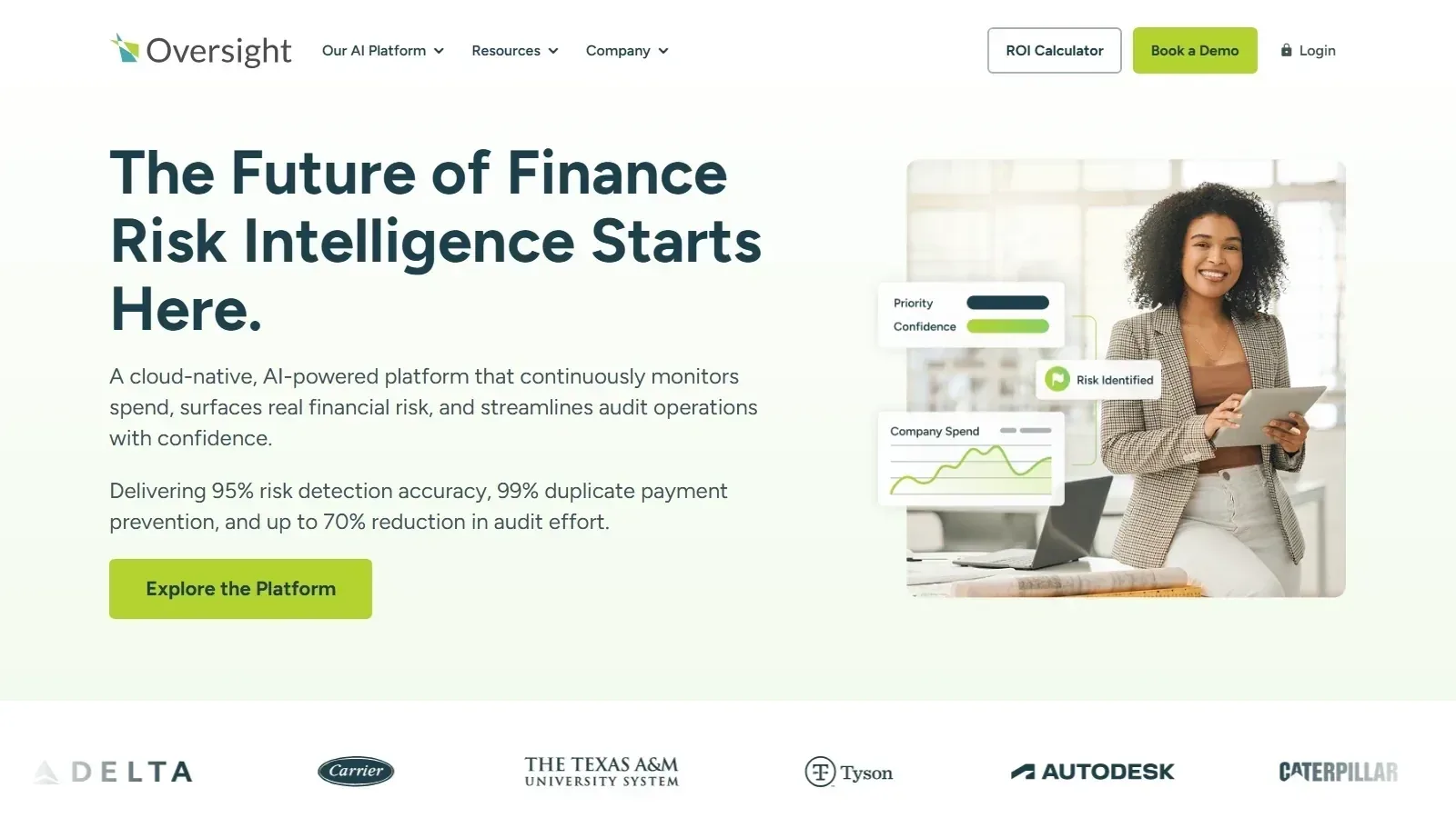Oversight homepage screenshot