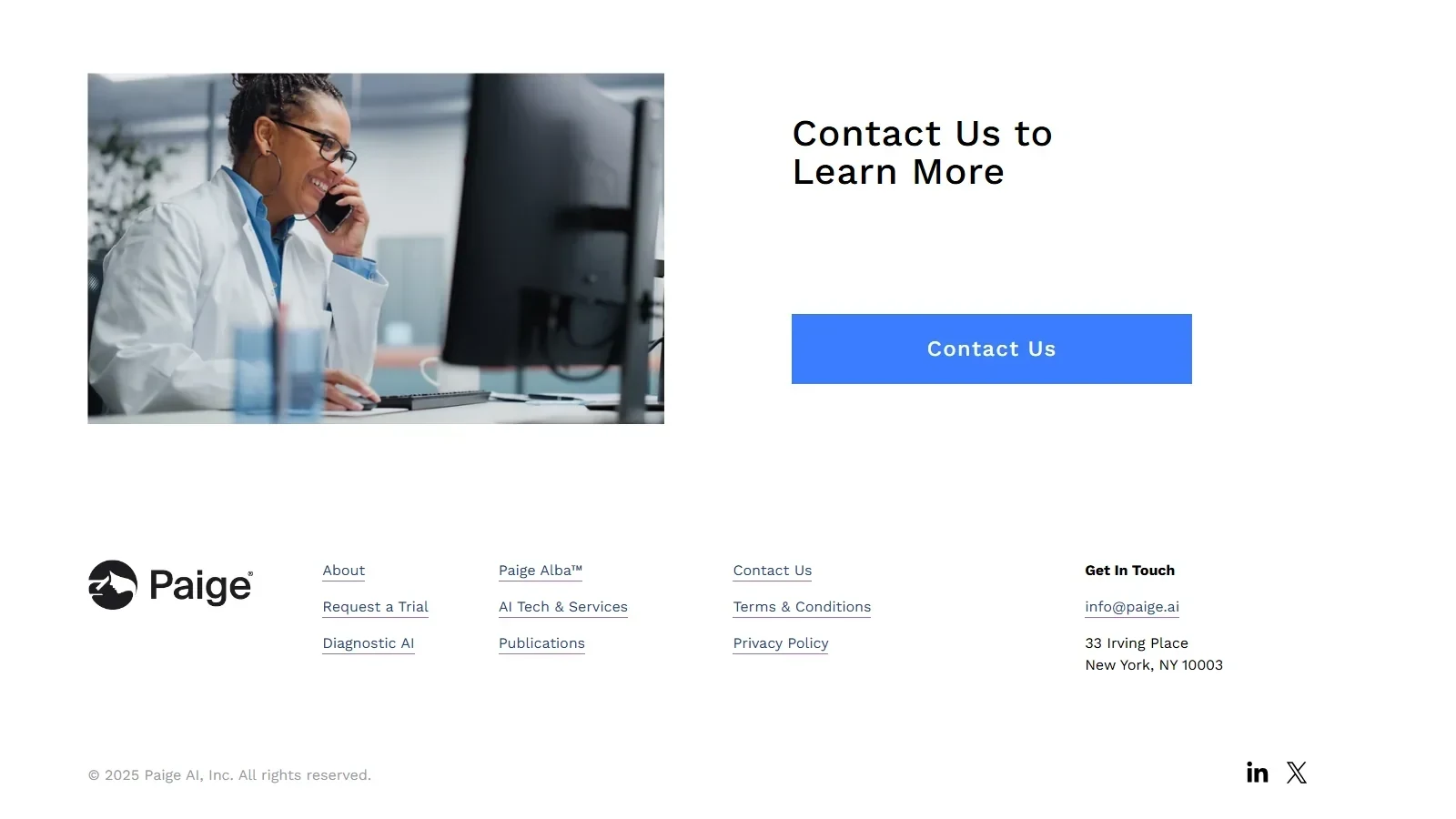 Paige.AI homepage screenshot