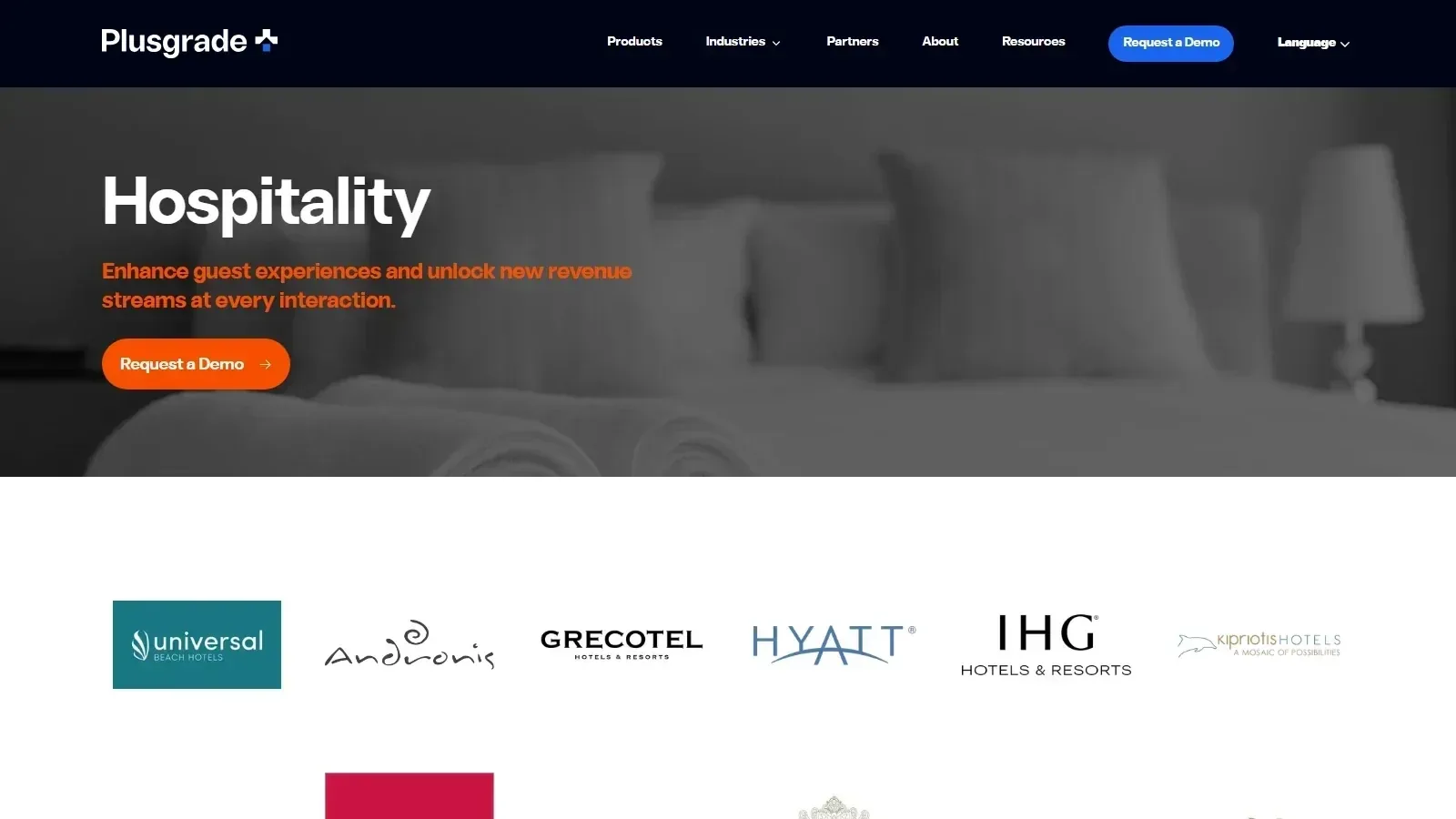 Plusgrade homepage screenshot