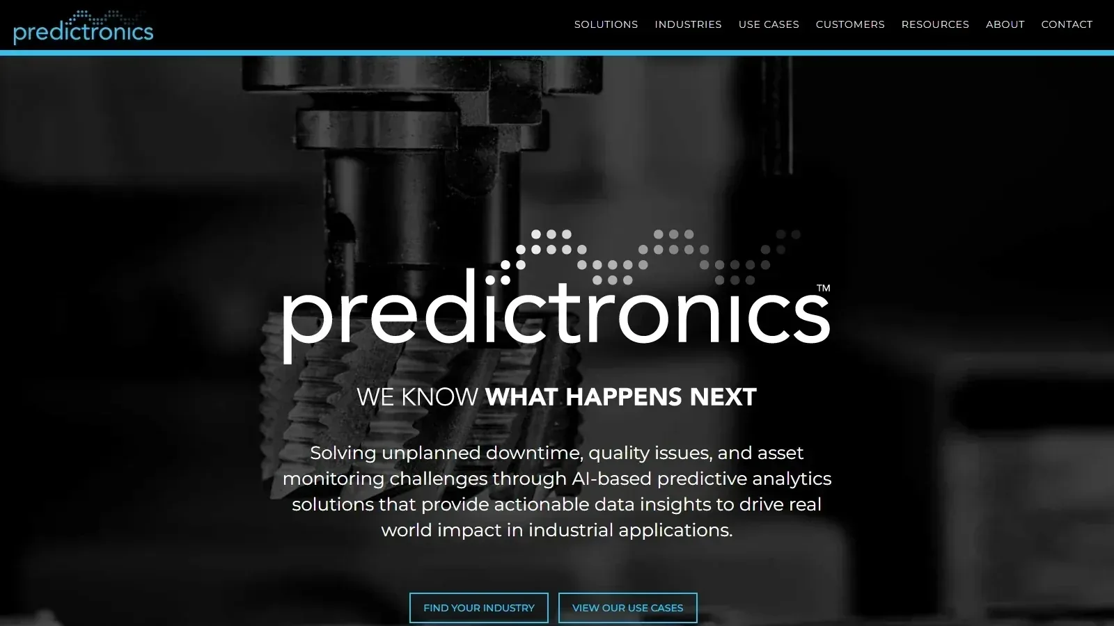 Predictronics homepage screenshot