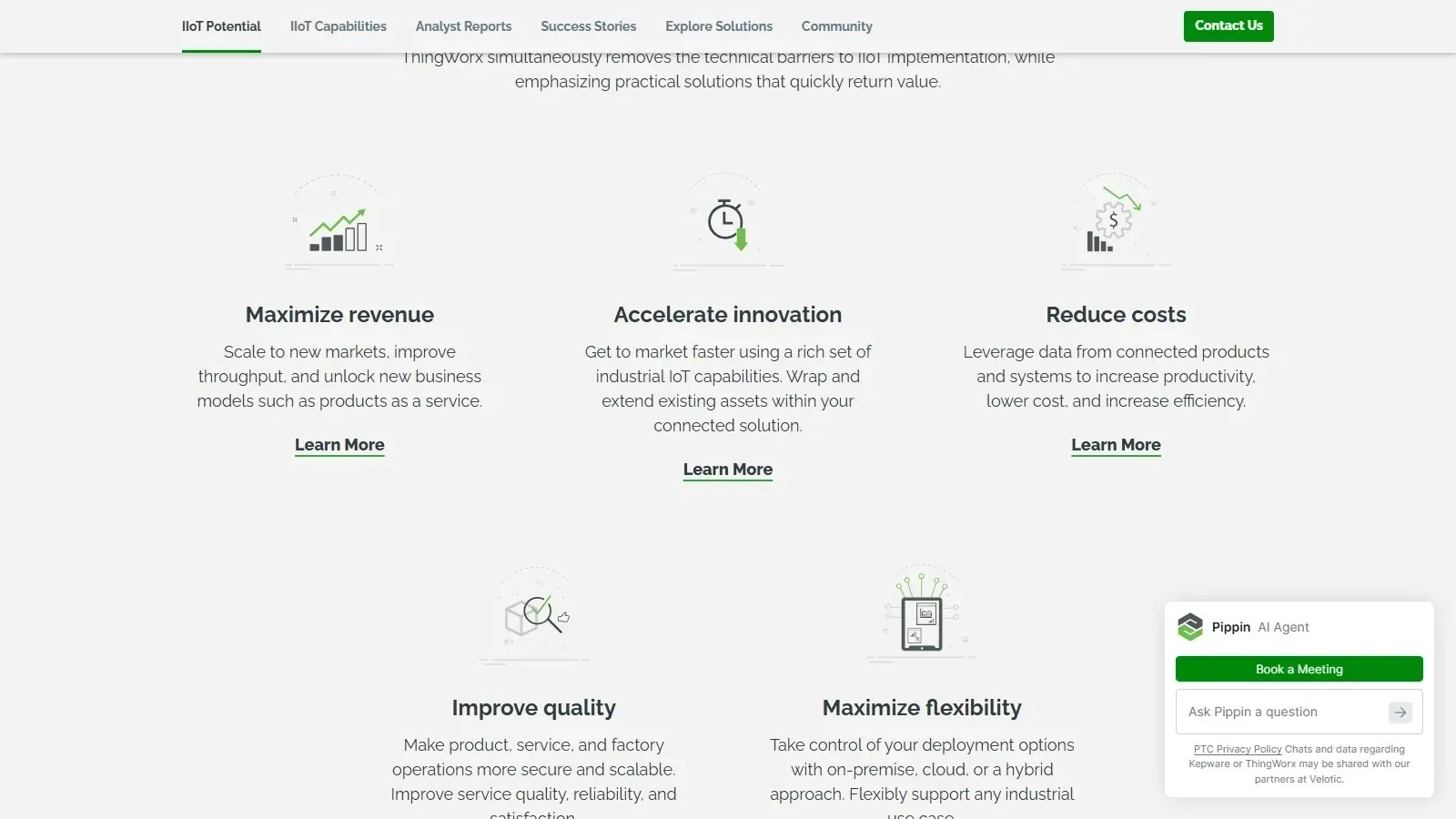 ThingWorx Asset Advisor homepage screenshot