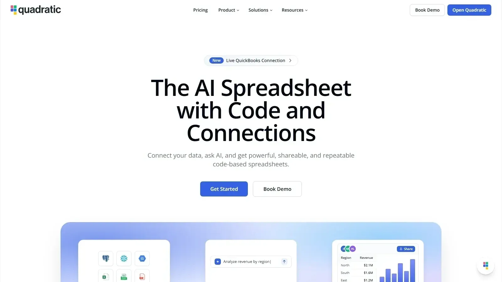 Quadratic homepage screenshot