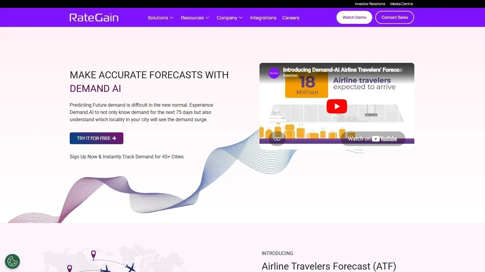 RateGain Demand.AI homepage screenshot