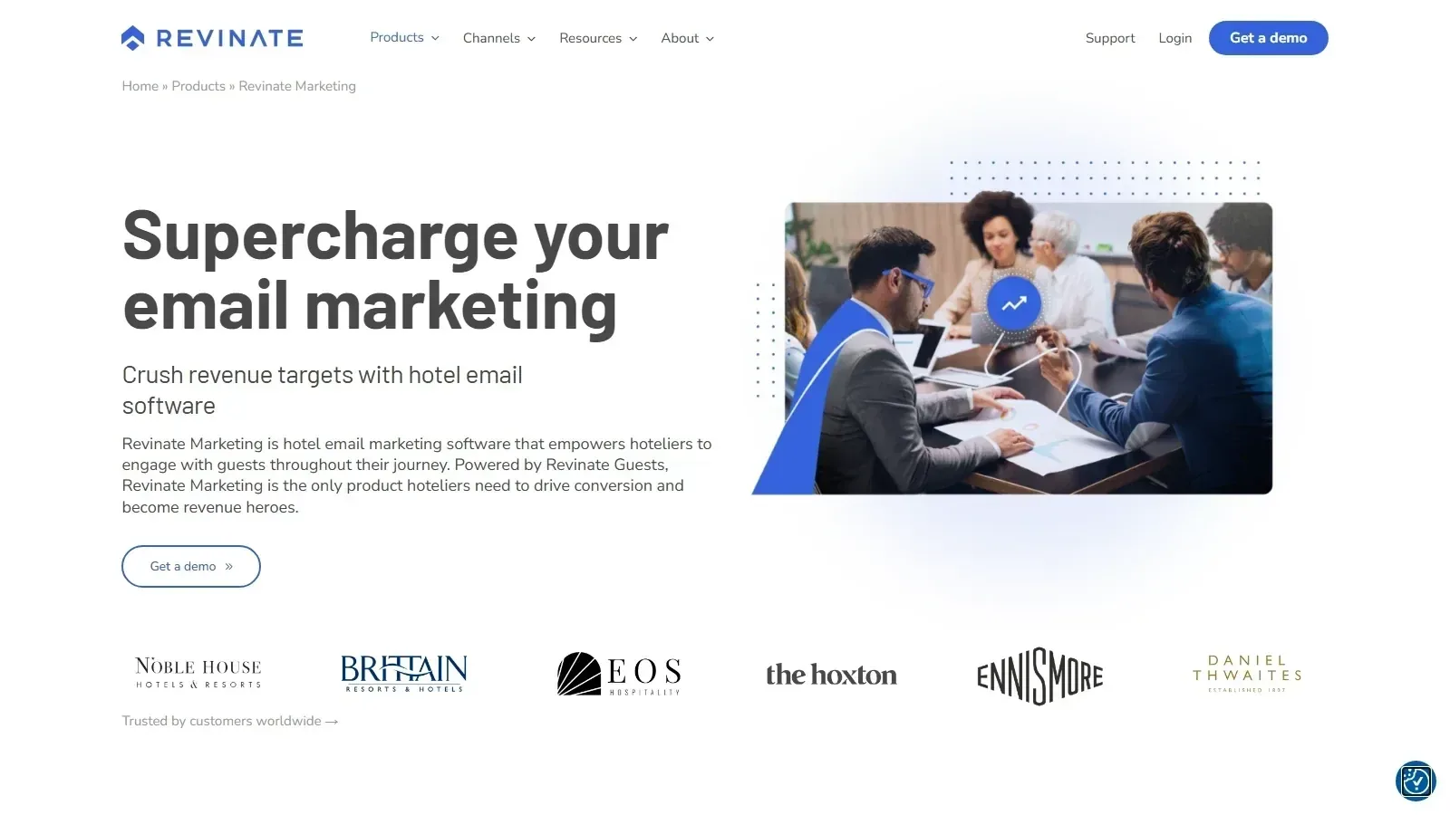 Revinate Marketing homepage screenshot