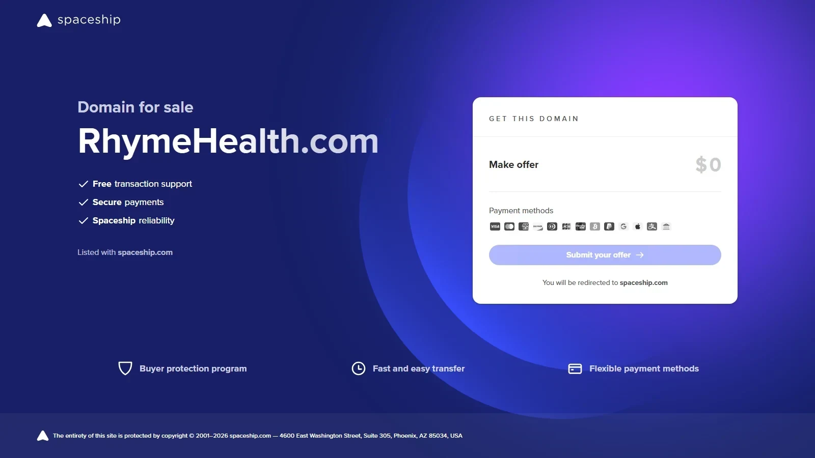 Rhyme Health homepage screenshot