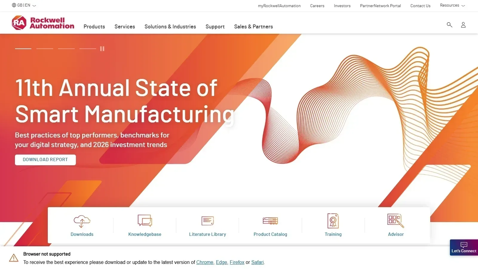 FactoryTalk Analytics homepage screenshot