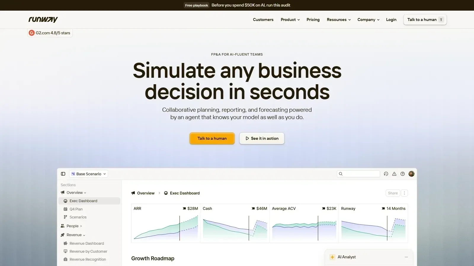Runway homepage screenshot