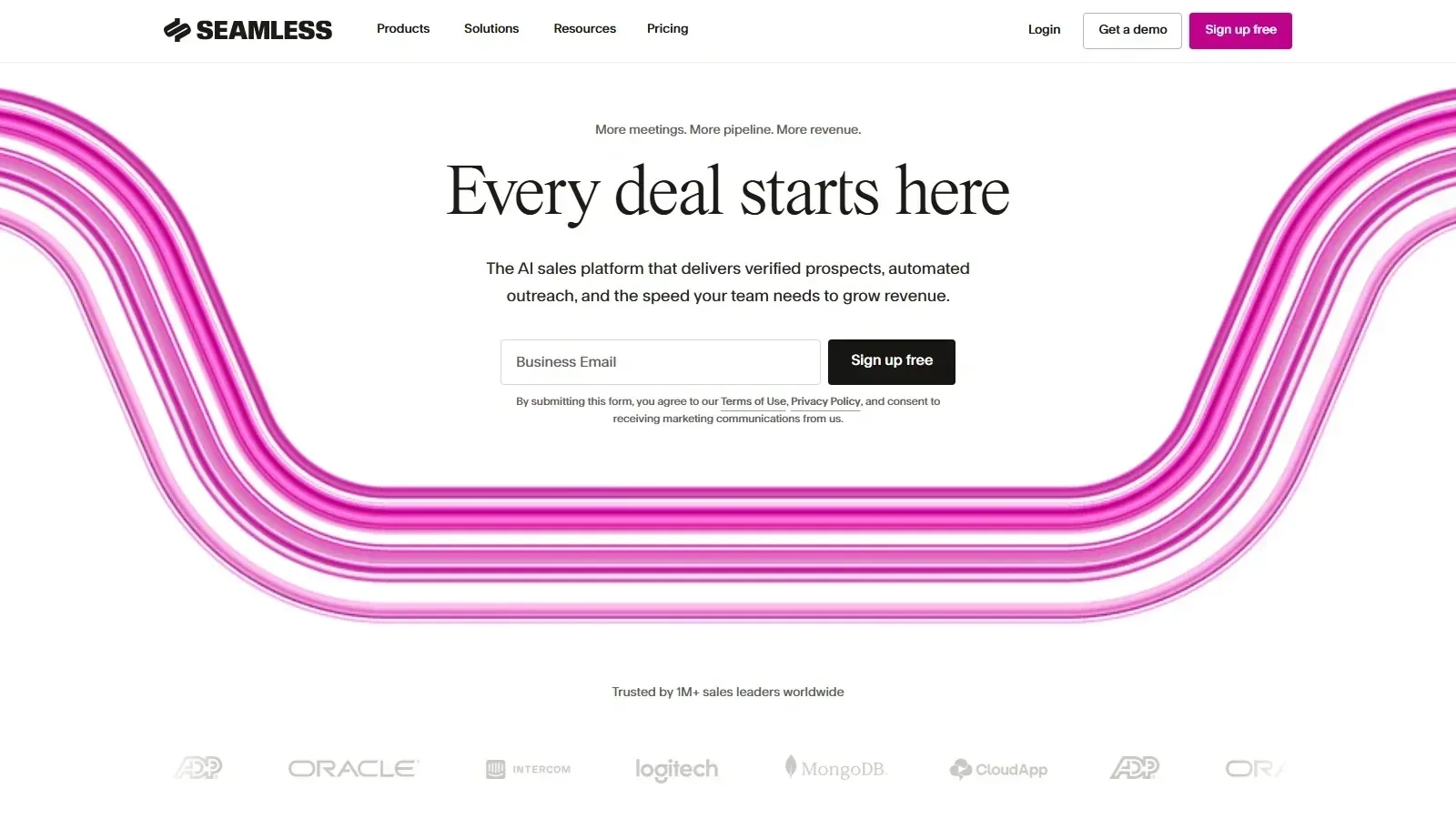 Seamless.AI homepage screenshot