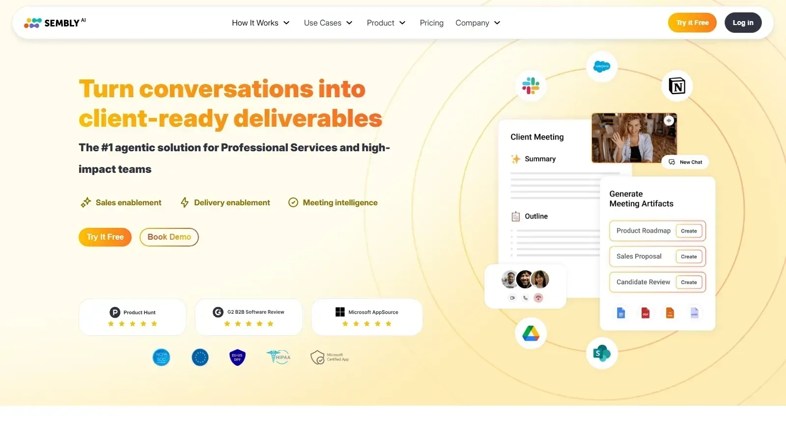 Sembly AI homepage screenshot