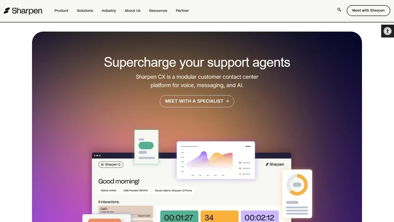 Sharpen homepage screenshot