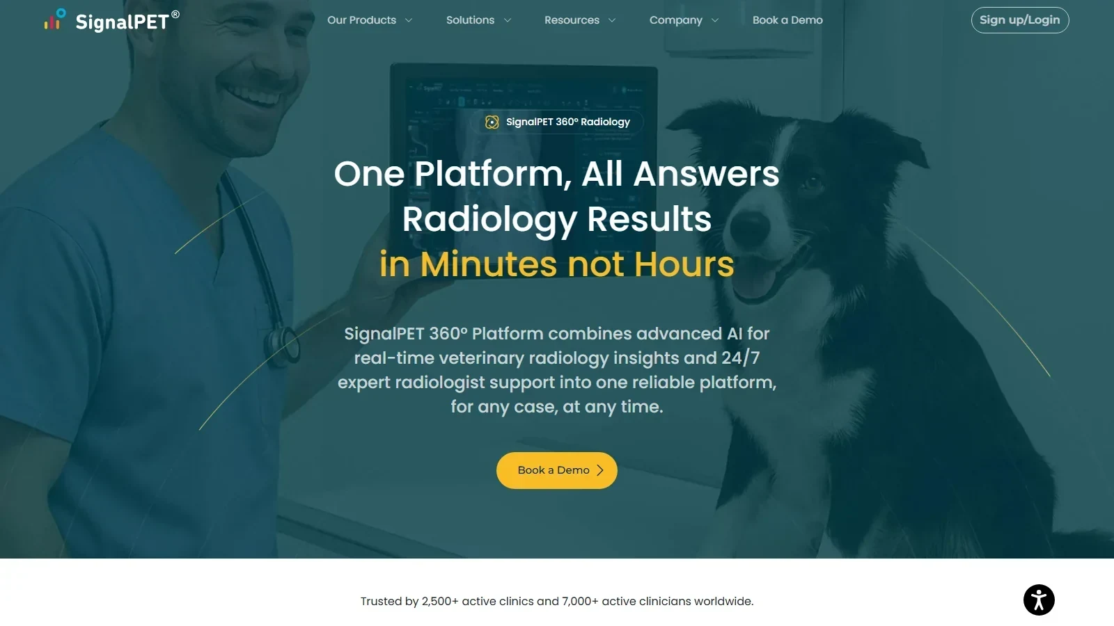 SignalPET homepage screenshot