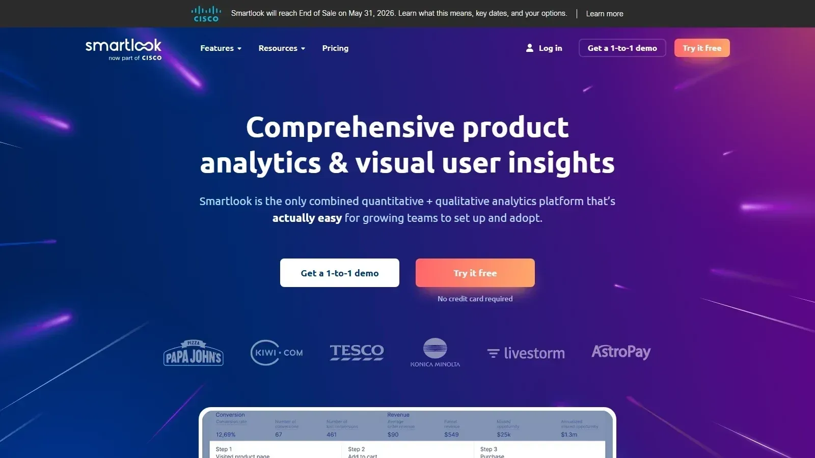 Smartlook homepage screenshot
