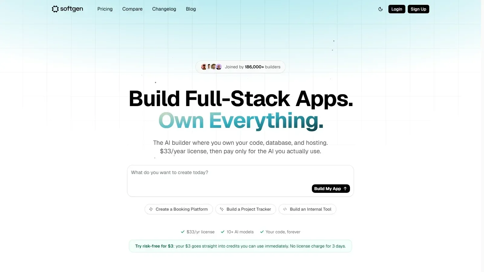 Softgen homepage screenshot