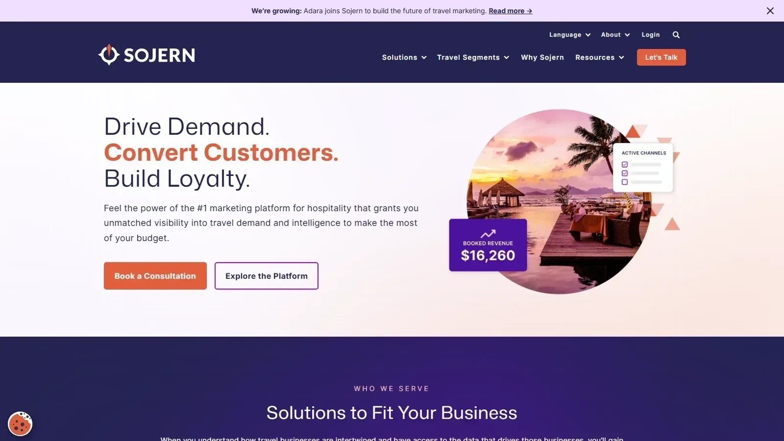 Sojern homepage screenshot