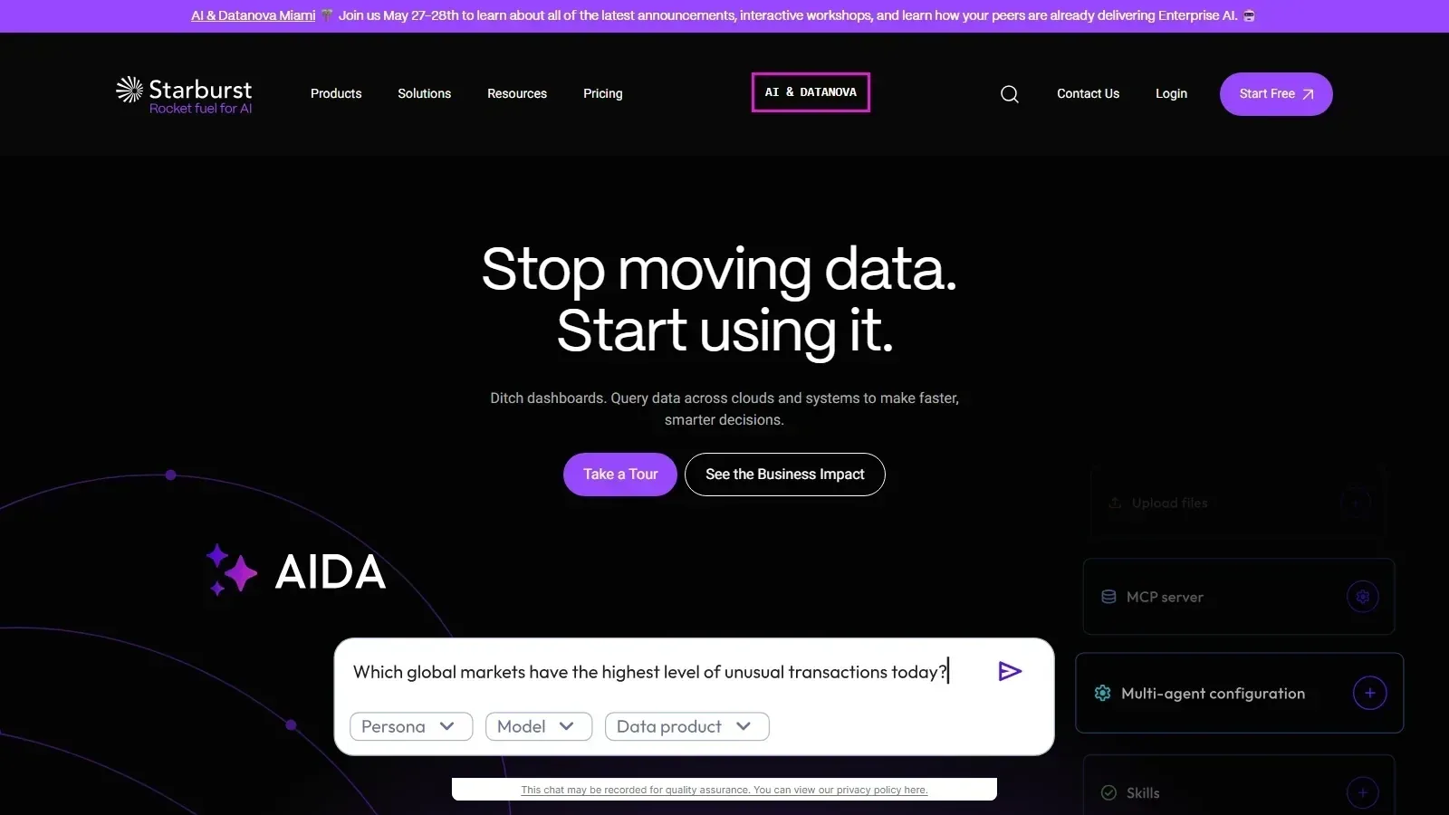 Starburst homepage screenshot