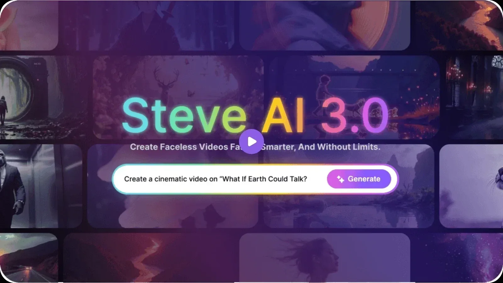Steve AI homepage screenshot