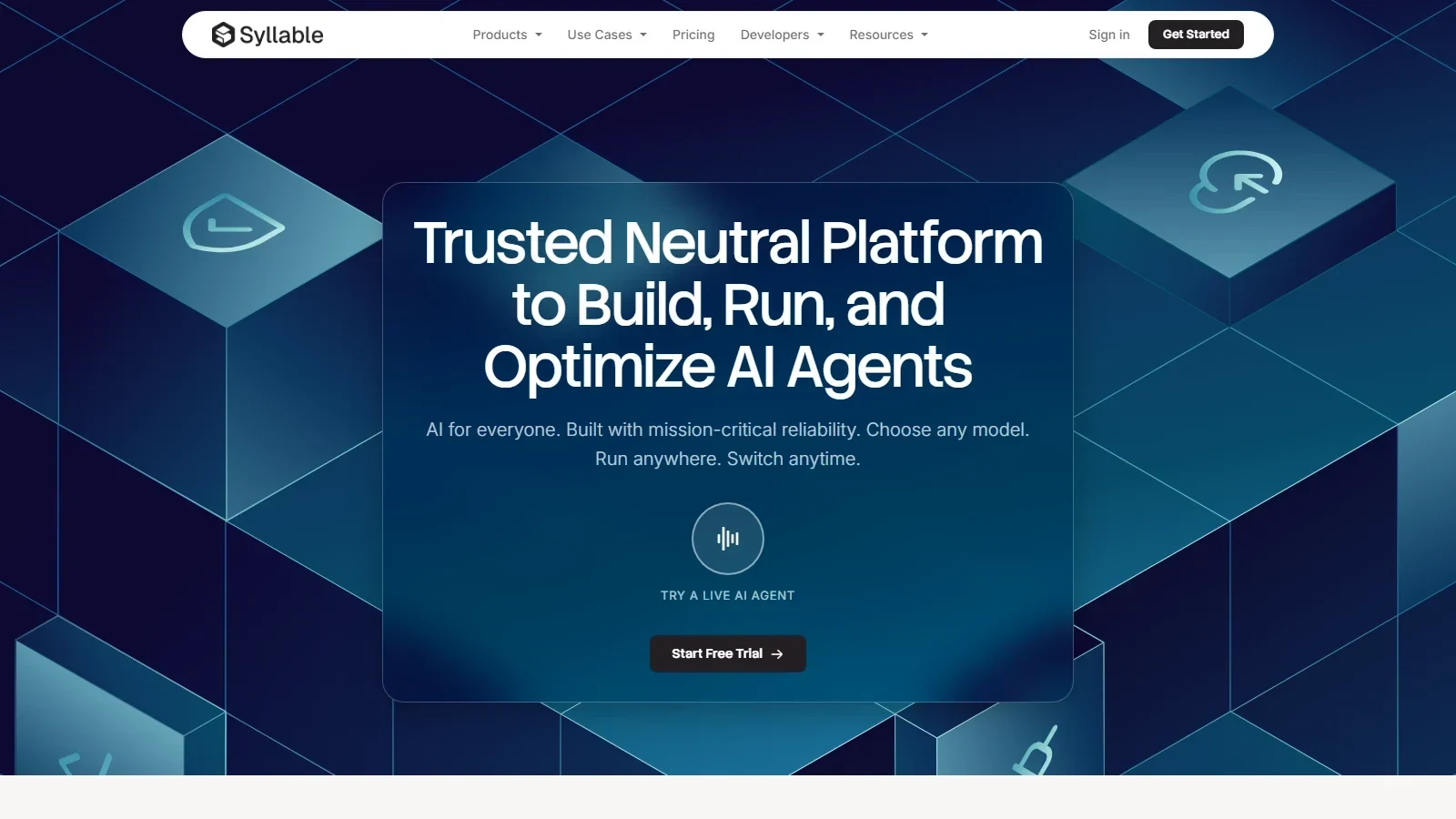 Syllable homepage screenshot