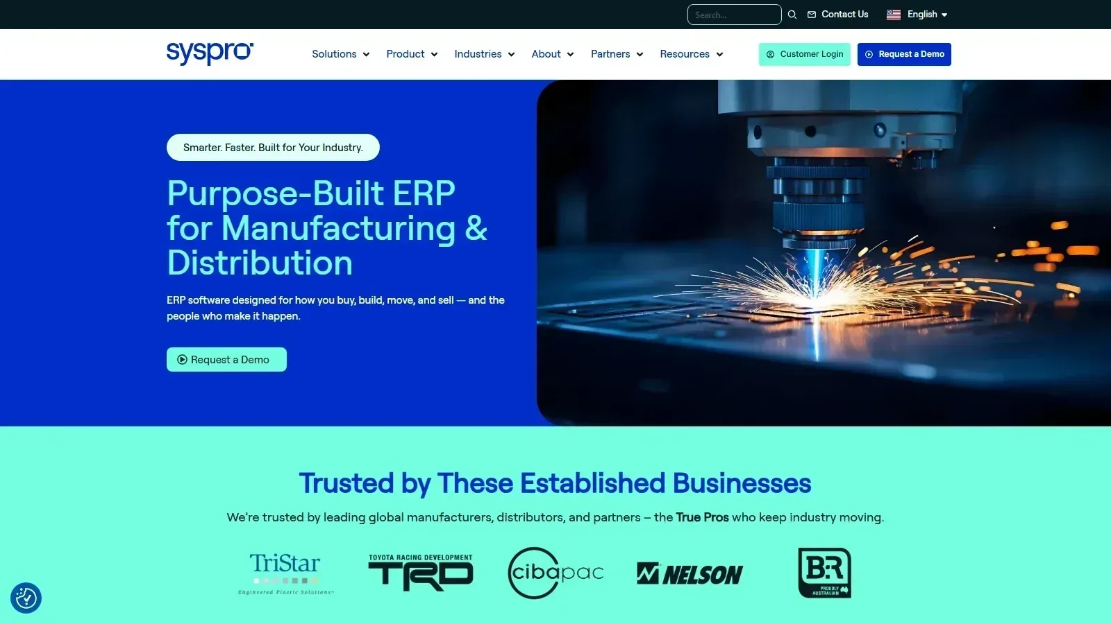 SYSPRO ERP homepage screenshot