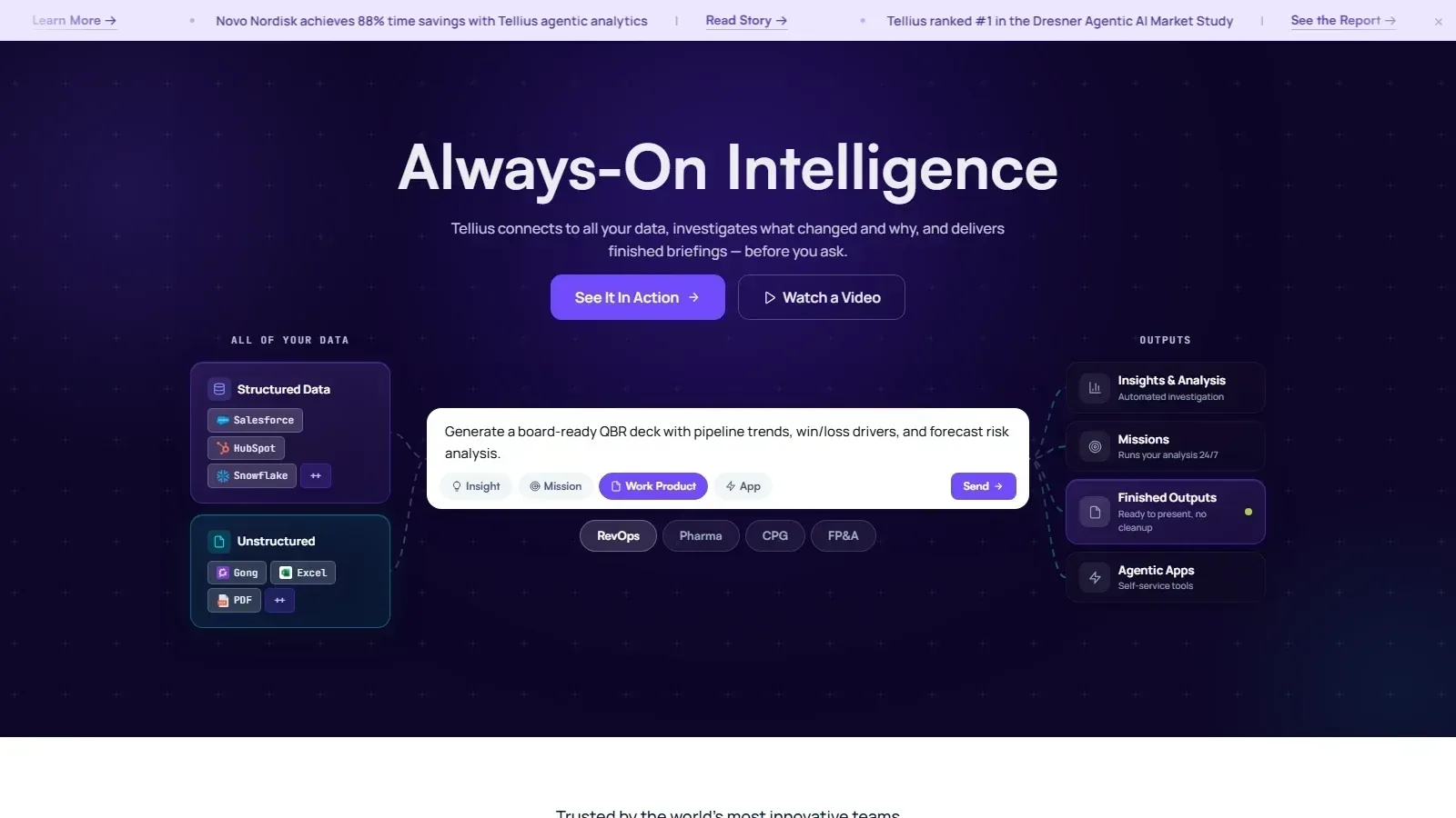 Tellius homepage screenshot