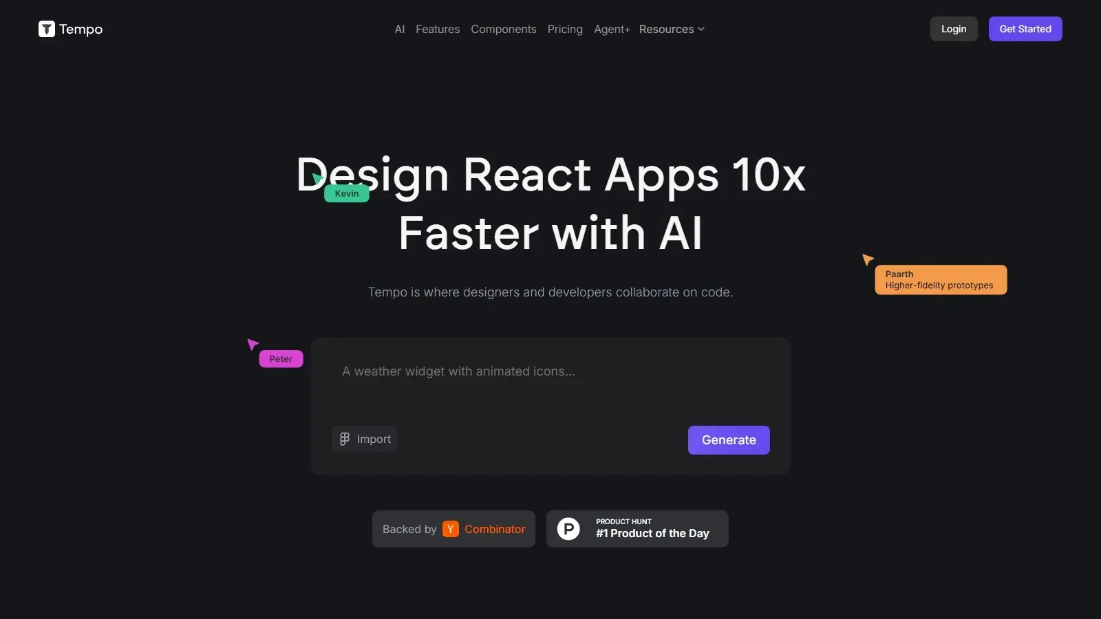 Tempo homepage screenshot