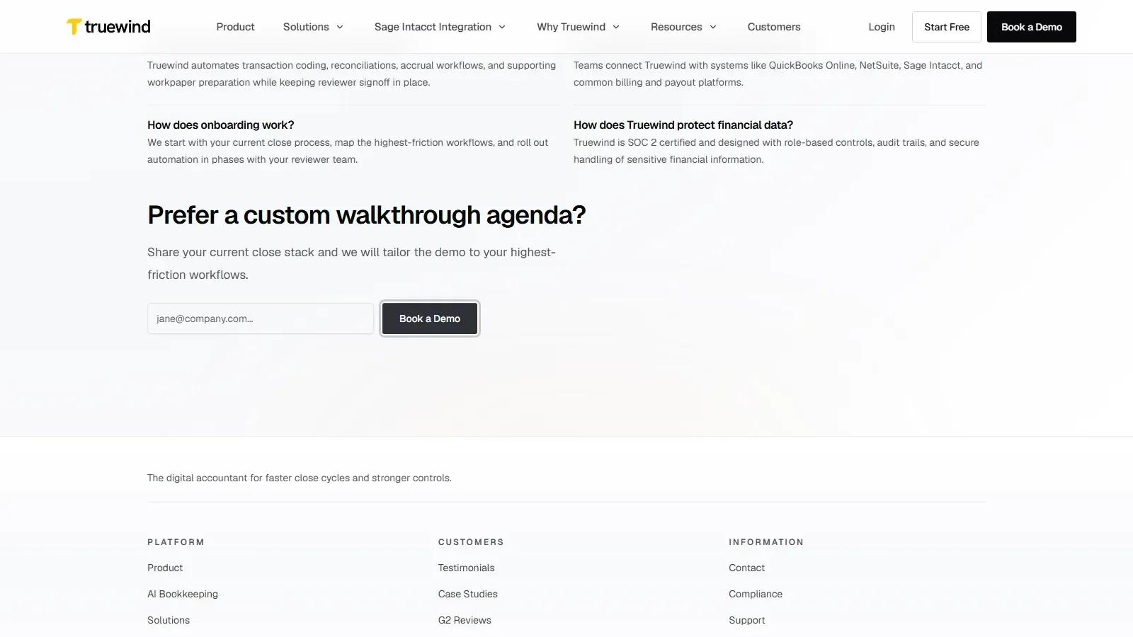 Truewind homepage screenshot