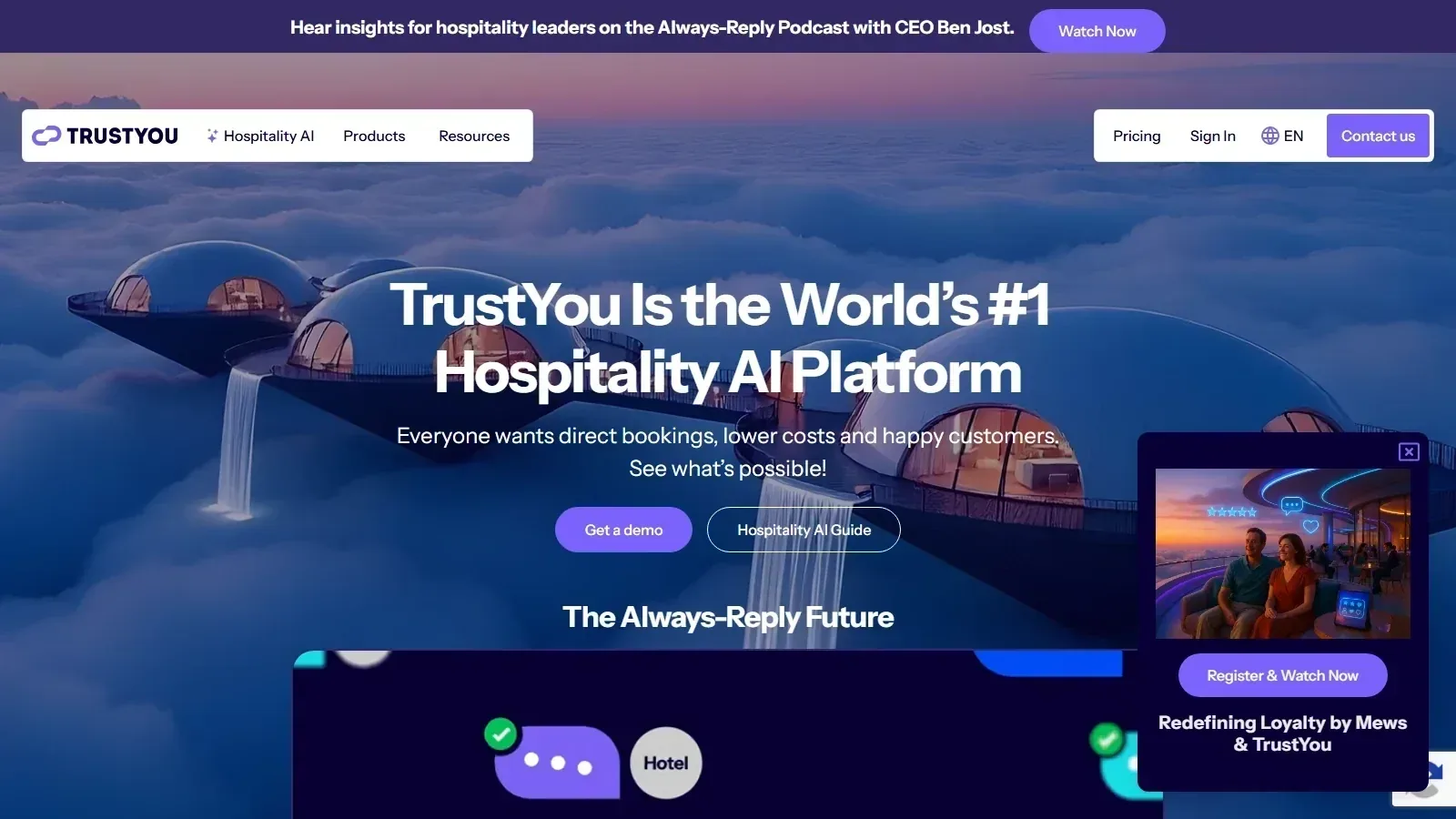 TrustYou homepage screenshot