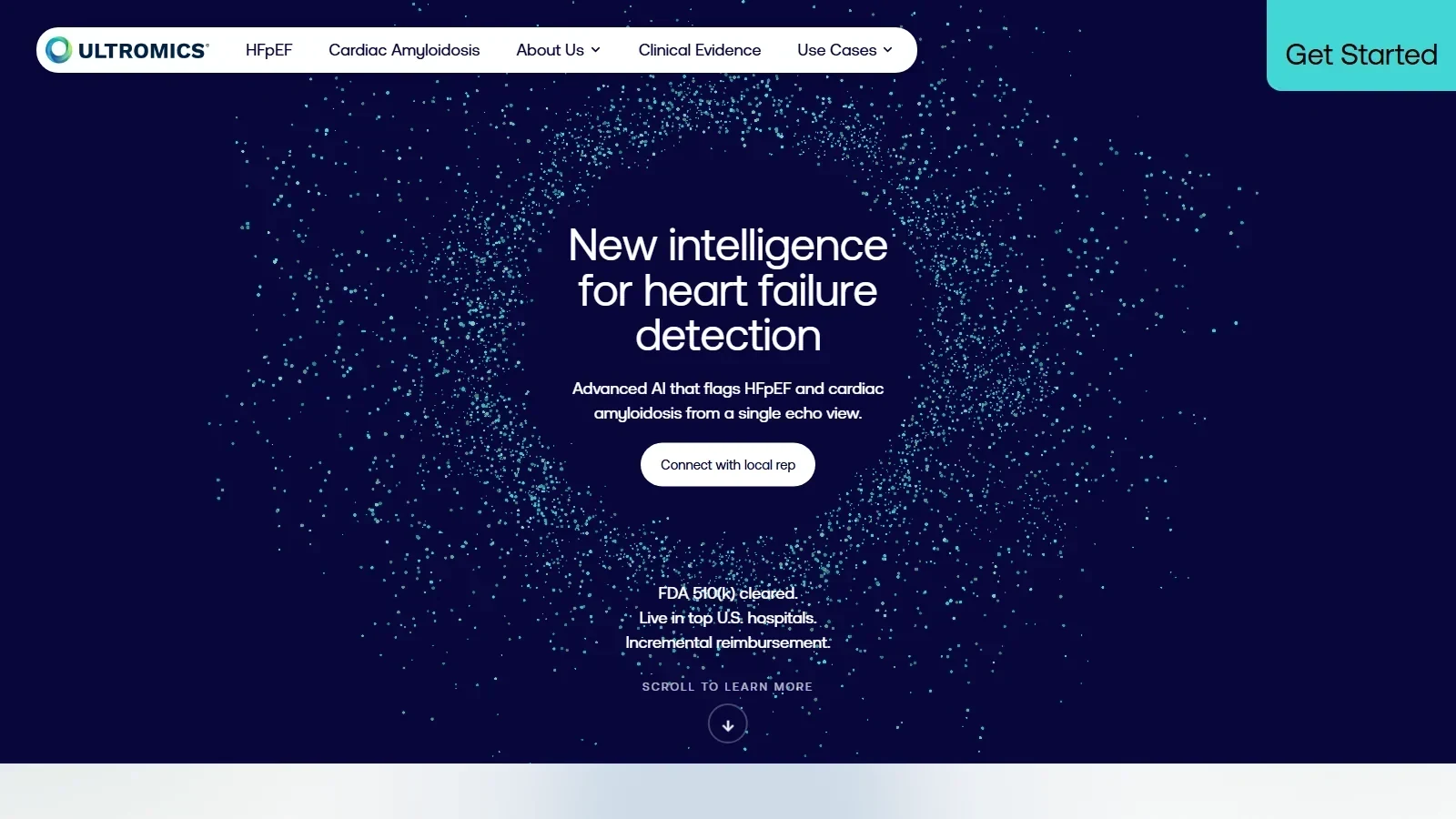 Ultromics homepage screenshot
