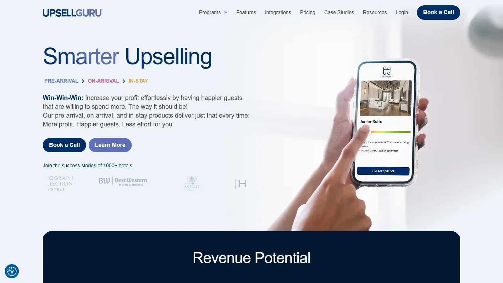 UpsellGuru homepage screenshot