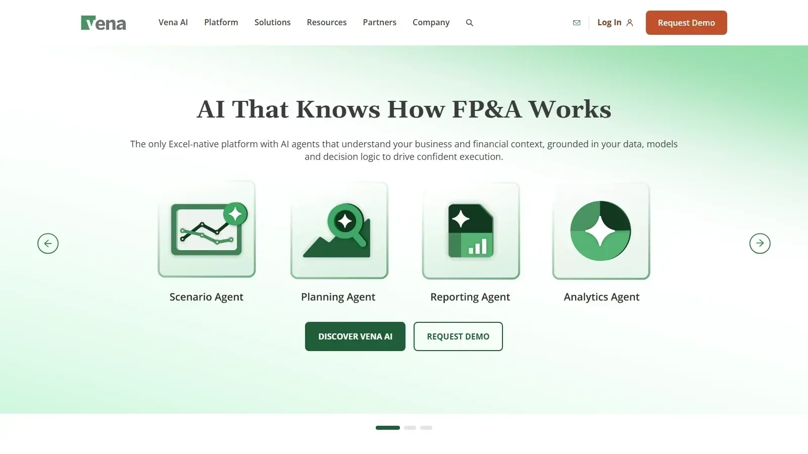 Vena Solutions homepage screenshot