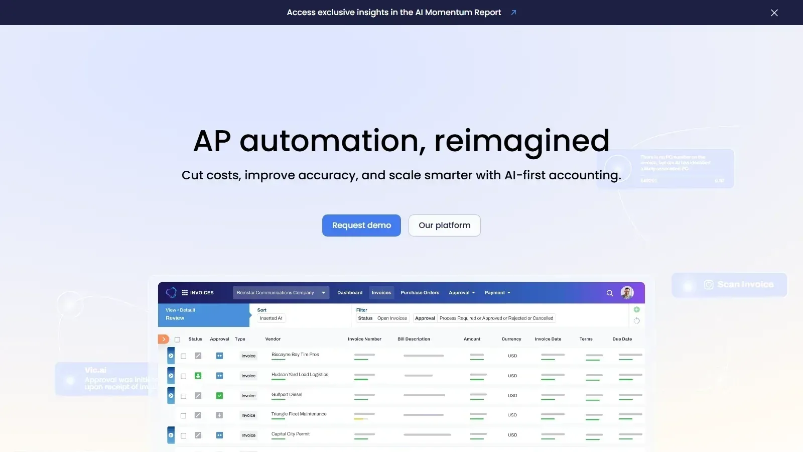 Vic.ai homepage screenshot