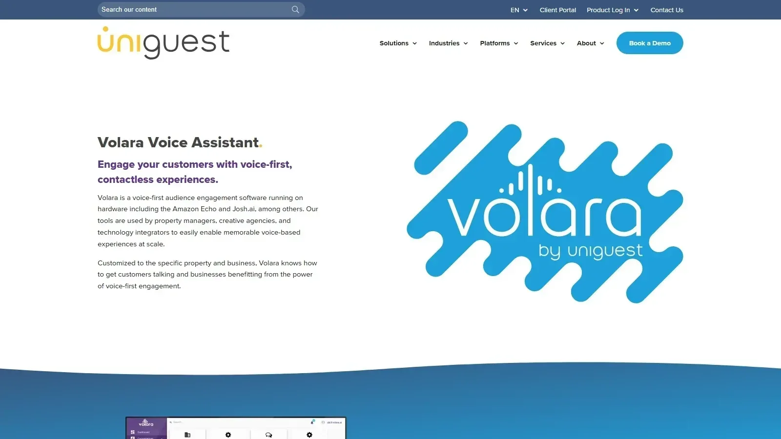 Volara homepage screenshot