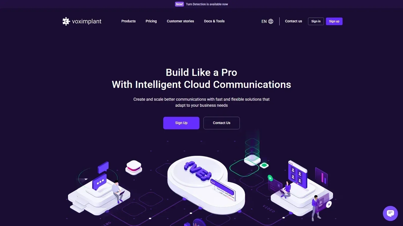 Voximplant homepage screenshot