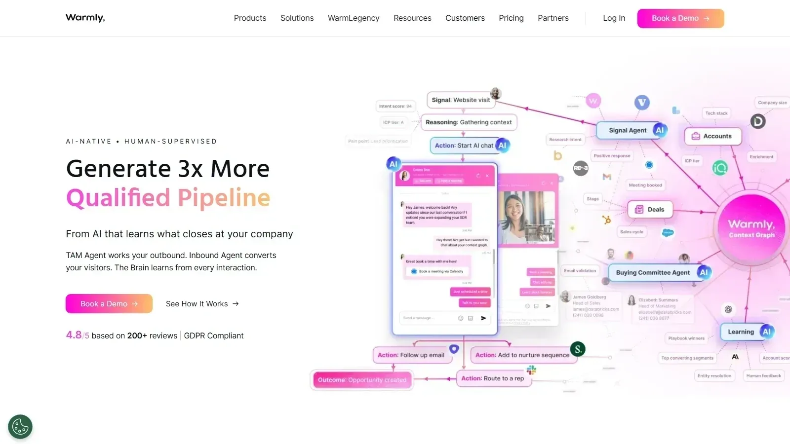 Warmly homepage screenshot
