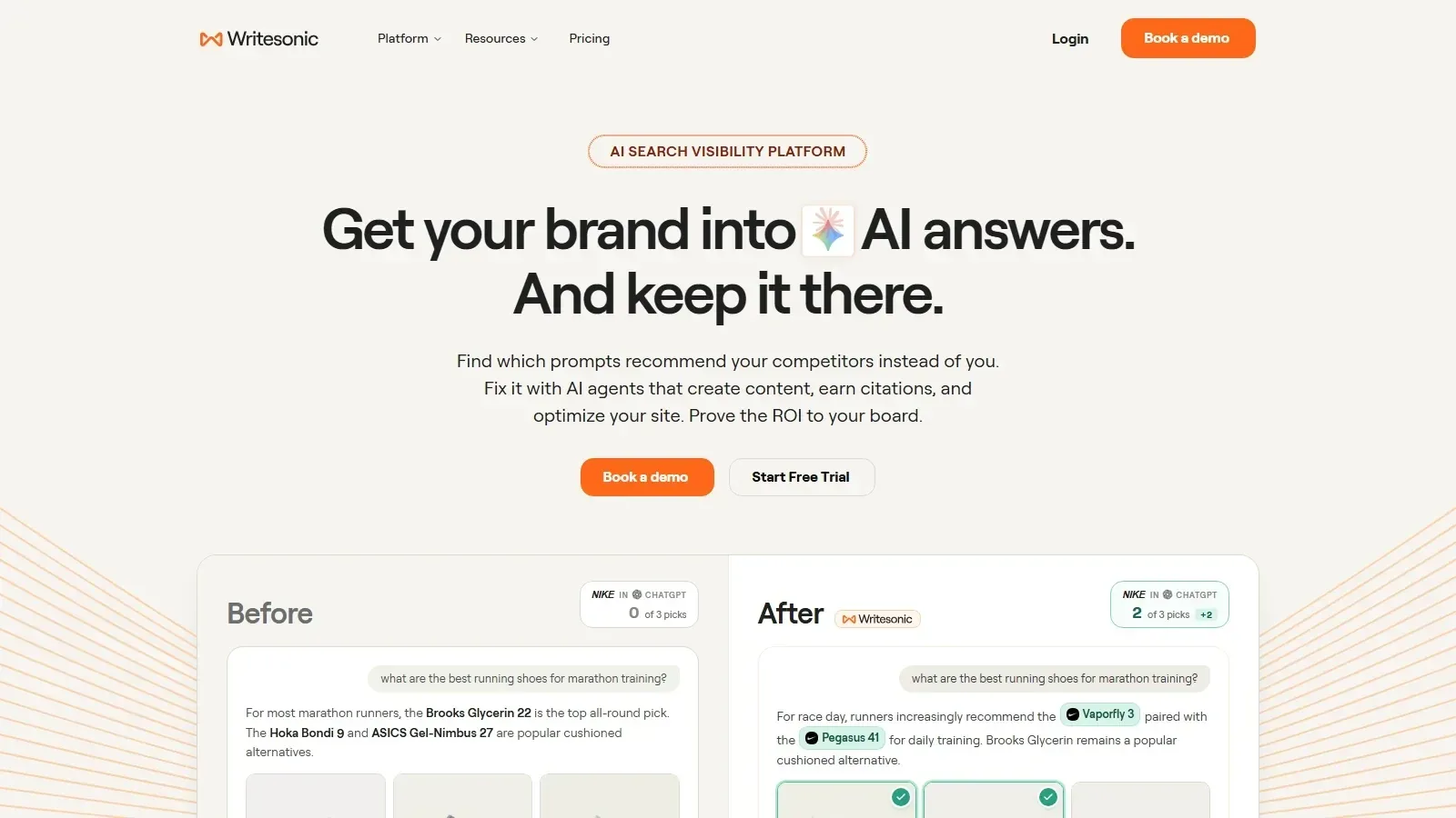 Writesonic homepage screenshot