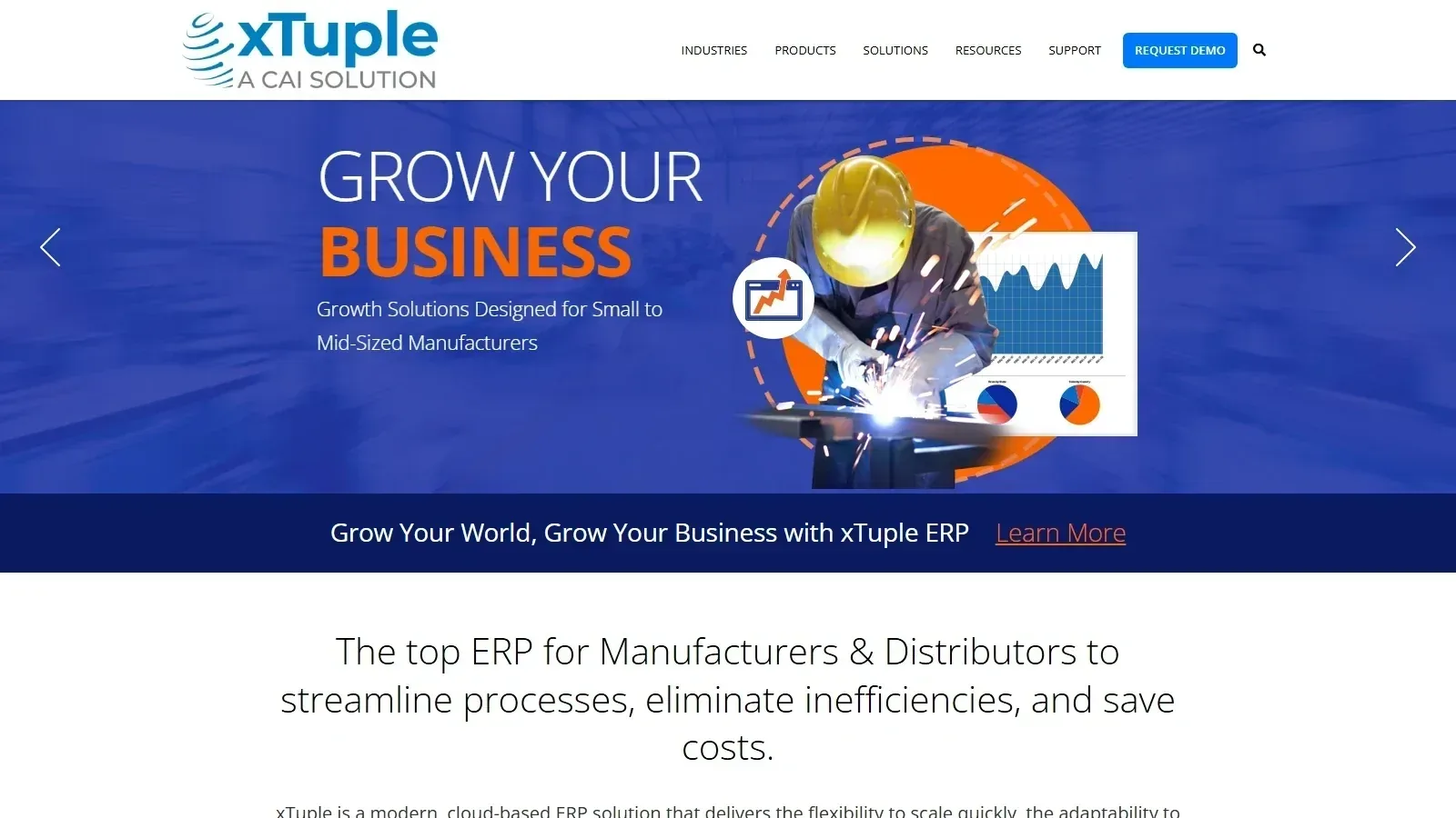xTuple ERP homepage screenshot