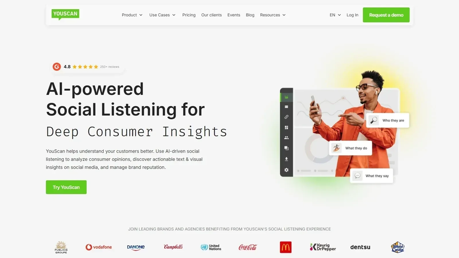 YouScan homepage screenshot